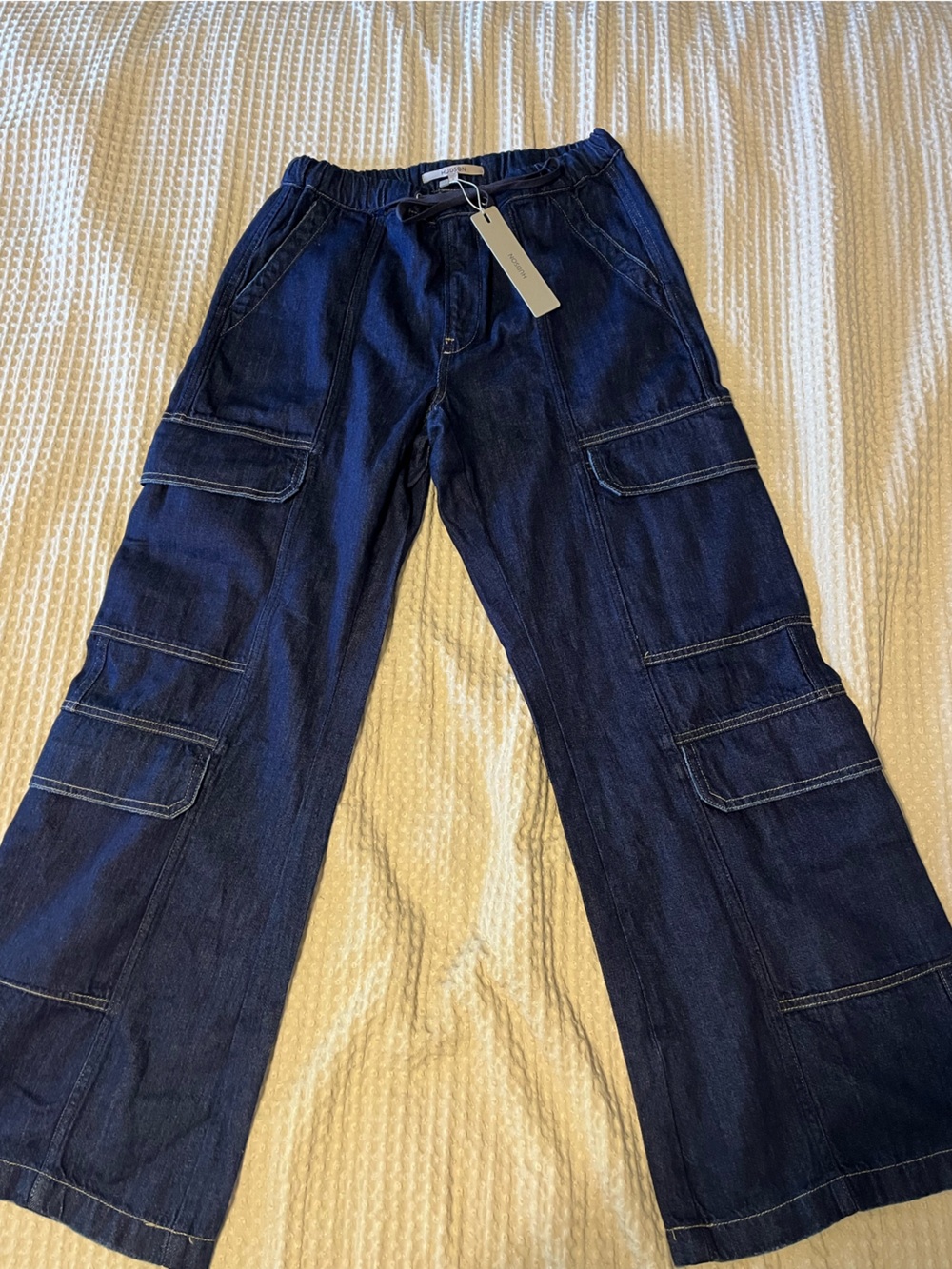 Hudson Jeans Men's Dark Blue Relaxed Cargo Denim